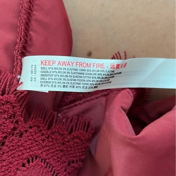 Free People Women's Red Harper Lace Halter Sleeveless Mini Dress - Picture 8 of 8